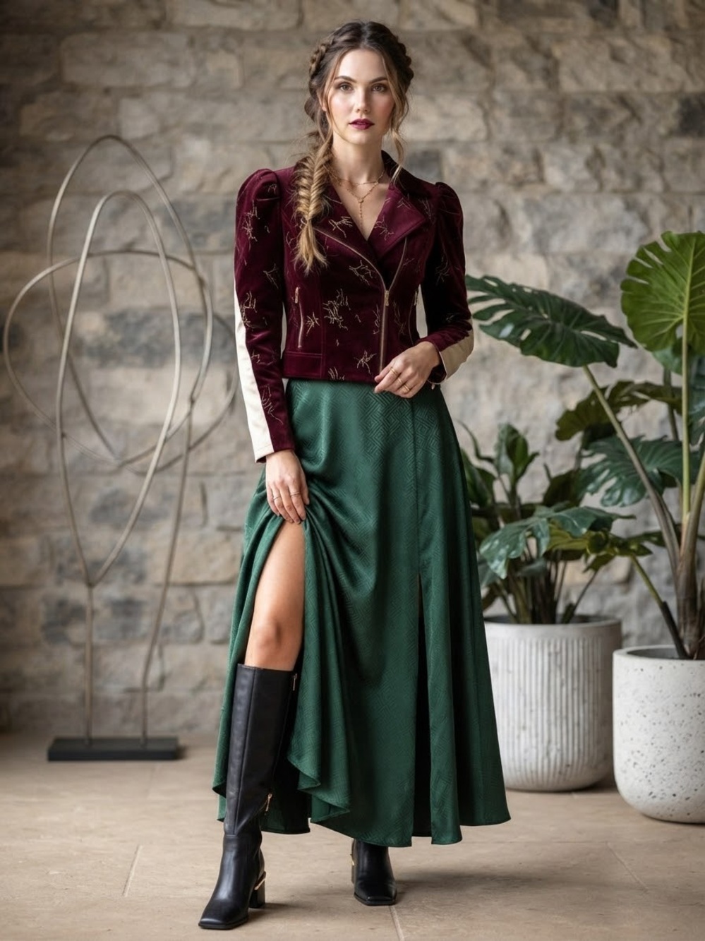 Women’s Black Lace-Up Knee Boots - Classic Riding Style
